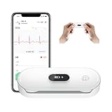 CheckMe DuoEK-S ECG Portatile, con Analisi dei Rapporti ECG, Monitoraggio da 30s a 5 min, ECG Palmare Bluetooth con Schermo OLED da 0,96 pollici, APP per iOS & Android