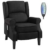 HOMCOM Poltrona Relax Massaggiante Reclinabile con Telecomando e Rivestimento Scamosciato, 78x83x101cm, Nero