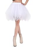 Kefiyis Gonna Tulle Donna Sottogonna Tulle Tutu Donna Adulto per Carnevale Halloween Fancy Dress Natale Cosplay Costume Bianco