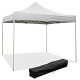 Gazebo Richiudibile Pieghevole 3x3m in Acciaio e PVC Impermeabile Bianco