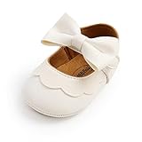 MASOCIO Scarpe Neonata Ballerina Scarpine Primi Passi Battesimo Scarpette Bimba Femmina Taglia 18 0-6 Mesi Bianco