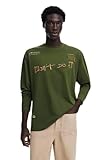 Desigual Man Knit-Maglietta a Maniche Lunghe T-Shirt, Verde, L Uomo