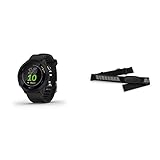 Garmin Forerunner 55 - Smartwatch running con GPS, Cardio, Piani di allenamento inclusi, VO2max, Allenamenti personalizzati(1,04″) & HRM-Dual - Fascia Cardio Premium ANT+ e Bluetooth BLE, Nero