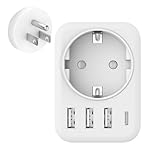 Clomnpe Adattatore Presa Americana, 5 in 1 Adattatore Prese USA, Adattatore Spina Tipo B, Adattatore USA con 1 Presa Schuko e 4 USB, Adattatore Spina Americana per America, Canada, Messico, Thailandia