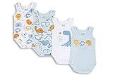 Chicco Set Body Senza Maniche In Cotone Unisex - Bimbi 0-24, Azzurro, 3 mesi