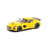 MB SLS AMG Coupe Black Series Yellow Metallic Global64 Series 1/64 Diecast Model Car by Tarmac Works T64G-027-YL