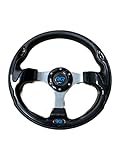 PKR VOLANTE TUNING NERO LUCIDO SPORTIVO UNIVERSALE AUTO RALLY SPORT GARE RADUNI