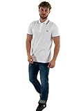 Fred Perry - Polo da uomo con doppia riga, bianco, XXL