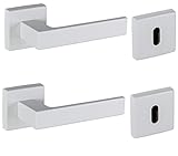 Bricolevante Maniglie Porta Interna Disponibile in più Varianti vendute in coppia - Maniglia Quadrata per Porte (Quadrata, Bianca)