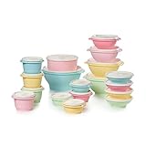 Tupperware Heritage Collection - Set di 36 contenitori per alimenti in colori vintage, lavabili in lavastoviglie e senza BPA (18 contenitori + 18 coperchi)