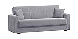 Dmora Divano Letto 3 posti con Contenitore, 212 x 80 x 87h cm, Color Grigio