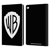 Head Case Designs Licenza Ufficiale Warner Bros. Shield Nero Logo Custodia Cover in Pelle a Portagoglio Compatibile con Apple iPad Air 2 (2014)