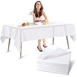 Luriseminger 10 Pezzi Tovaglia Monouso, Tovaglie Bianche Impermeabile Tovaglia Usa e Getta Rettangolare Tovaglia per Tavolo da Buffet, Feste, Cena, Matrimonio, Anniversario e Altro (150 x 280cm)