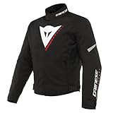 Dainese - Veloce D-Dry Jacket, Giacca Moto Uomo 4 Stagioni, Giubbotto Impermeabile Moto, Traspirante e Antipioggia, con Fodera Termica Removibile, Leggera e Confortevole, Nero/Bianco/Rosso