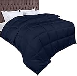 Utopia Bedding Piumone - Piumino Matrimoniale - Piumino Letto Matrimoniale - Trapunta Matrimoniale 100% Microfibra in Fibra Cava - (Blu Navy, 220 x 240 cm- 370 gsm)