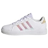 adidas Grand Court Lifestyle Lace Tennis Shoes, Sneaker Unisex - Bambini e ragazzi, Ftwr White Iridescent Ftwr White, 39 1/3 EU