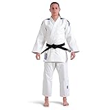 GREEN HILL JUDOGI Bianco Blu Professional IJF Approved Judo GI Kimono Unisex (170 Slim, Bianco)