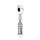 CHEYLIZI 925 Sterling Silver Bead Big Ben Pendant Charm Fit Fashion Women Pandora Bracciale Bangle regalo Gioielli fai da te