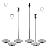 6Pcs portacandele in metallo alto portacandele per candele coniche portacandele adatto a candele spesse 3/4 pollici per matrimoni, soggiorno, sala da pranzo (argento)