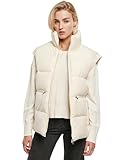 Urban Classics Ladies Waisted Puffer Vest, Gilet, Donna, Bianco (Whitesand), L