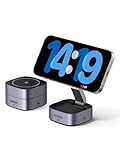 UGREEN MagFlow Caricatore Wireless, Stazione di Ricarica 2 in 1 per Cuffie, Caricatore Magsafe Compatibile con iPhone serie 16/15/14/13/12, AirPods PRO 2, AirPods 3