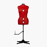 Manichino Donna Sartoriale, Regolabile Manichino Donna Regolabile in Altezza, Taglia Donna Busto Sarta Verstellbar 44-52 EURO, Design Ergonomico Con Fissatori di Taglia, 13elementi-Taglia L-XXL, Rosso