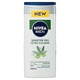 NIVEA MEN Sensitive Pro Doccia Shampoo, Doccia schiuma uomo delicato per corpo, viso e capelli, Shampoo uomo per pelli sensibili con Olio di Semi di Canapa, 1 x 250 ml