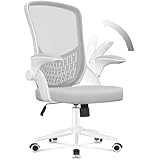 naspaluro Sedia da Ufficio,Sedia Ufficio Ergonomica Con Braccioli Ribaltabili a 90°,Poltrona Ufficio Lombare, Rivestimento in Rete Traspirante, Sedia Girevole a 360° Con Funzione Swing,Grigio