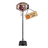 HUDORA Canestro da basket Chicago - Canestro da basket regolabile da 206 a 260cm - Canestro da basket mobile da esterno per bambini/ragazzi e adulti - Canestro basket con supporto e ruote