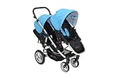 PASSEGGINO DOPPIO/GEMELLARE BLU PER BAMBINI POUSSETTE CARROZZINA