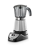 De Longhi EMKM6.B "Alicia", Caffettiera Elettrica Moka, per 6 tazze, Nero/Argento