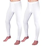 HERMKO 3540 Confezione da 2 Mutande Lunghe Uomo Long Johns (Altri Colori), Farbe:Bianco, Größe Herren:4 (M)