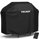 Velway Copertura Barbecue da Esterno, Telo Copri Barbecue Impermeabile, Copri BBQ, Anti Polvere Neve Pioggia Feci di Uccelli Sole,147x61x117cm,Nero