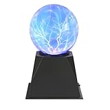 Lampada a Sfera al Plasma Magica 10cm, Palla al plasma Divertente lampada 4 Pollici, Ionica a Sfera Sensibile al Tocco, Luce Rossa Blu-Viola Luci Notturne, Regalo per feste per bambini, casa, Natale