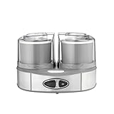 Cuisinart Duo Ice Cream Maker | Sforna 2 gusti contemporaneamente | 2 x 1L Macchina per gelati e gelati fatti in casa | Sorbettiera | Gelatiera | Yogurtiera | Grigio