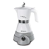 Ariete 1358 Moka Aroma - Moka elettrica 2/4 tazze - Autospegnimento - Mantenimento temperatura per 30  - 400 Watt - Bianco