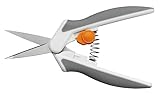 Fiskars Forbici multiuso Softgrip, Con micropunta, Lunghezza: 16 cm, Lama in acciaio inossidabile/Impugnature in plastica, Bianco/Grigio, Easy Action, 1003874