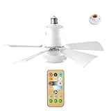 Generico Ventilatore Da Soffitto Con Luce Silenzioso Con 5 Pale 30 W Telecomando, Lampada Ventilatore Led Per Camera Da Letto, Soggiorno, Cucina (A)