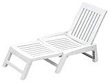 DIMAPLAST Lettino Chaise Longue in Resina RICHIUDIBILE Bianco MOD. ORFEO Giardino Prendisole 000700