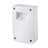 PS-TECH Interruttore crepuscolare esterno protezione IP54 con timer 1-9 ore per montaggio a parete con regolazione dell intensità della luce 3-500 lux