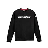 Alpinestars Linear Crew Fleece V3 Pullover, Nero/Bianco, M Uomo