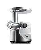 Kenwood MG510 Tritacarne Tritacarne Elettrico Professionale con Struttura in Metallo, Dotazione 3 Dischi e Kebbe, Trita fino a 2kg di ingredienti al minuto, Pestello, Doppio senso di Rotazione, 1600w