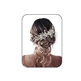 Unicra Accessori per capelli con fiore di vite perla decorazioni fascia sposa coroncina sposa strass per la damigella d onore e le donne (Argento)