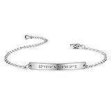 MeMeDIY Bracciale Nome/Data/Coordinate Personalizzate Dell incisione per le Donne Ragazza Fidanzata Migliori Amici in Acciaio Inossidabile Regalo Damigella D onore (Argento)