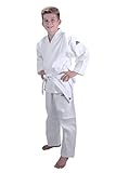 Adidas J181 – Kimono di judo, per bambini, per principiante, bianco, 140
