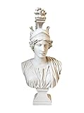 The Ancient Home - Roma Busto Scultura Dea di Roma, Marmo Bianco Fusione, 45 cm / 17,7 pollici, Interno ed Esterno