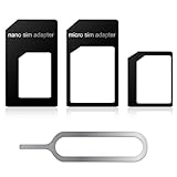 Adattatore per Scheda SIM Set 4 IN 1, Adattatore compatibile con NANO SIM, per Micro SIM scheda per Standard scheda + GRAFFETTA PER ESTRARRE per SIM Universale per Smartphone tutti i dispositivi