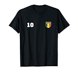 Romania T-shirt Numero 10 Bandiera Calcio Rumeno Maglietta