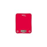 Tefal BC5003 Optiss Glass Bilancia da Cucina Elettronica, Acciaio, Rosso