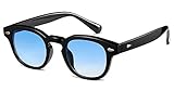 LHSDMOAT Occhiali da sole rotondi unisex retrò, occhiali da sole stile capitano pirata Johnny Depp vintage, occhiali da sole con lenti di protezione UV400